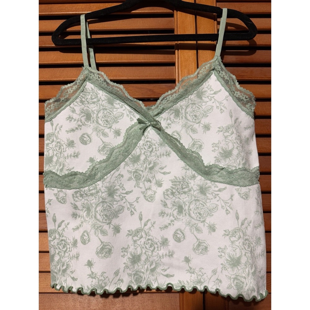 Francesca's Women's Mi Ami M Top White and Green